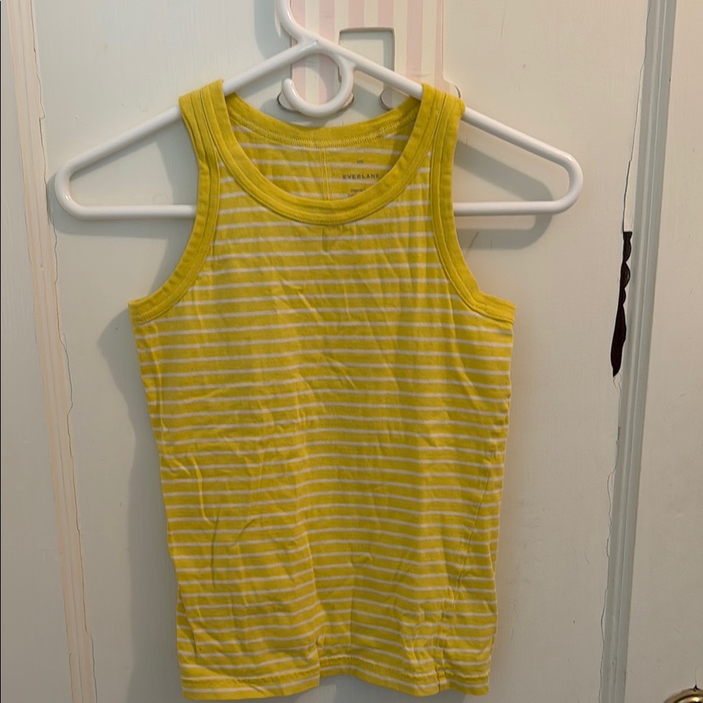 Everlane Yellow and White Striped Tank Top, size XS